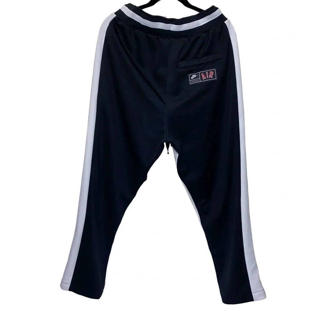 Nike Air Sportswear Track Pants Mens Loose Straight Leg Black White Size Medium